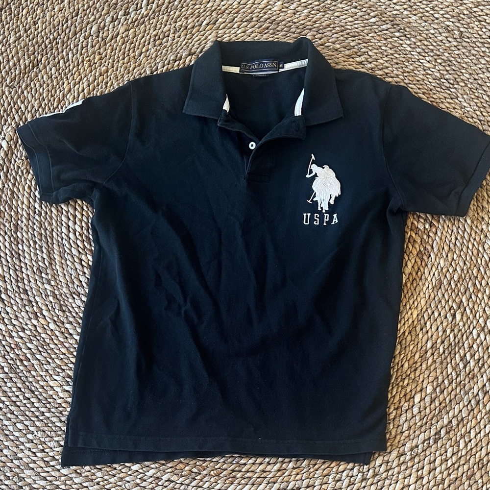 U.S. Polo Assn. Mens Black Polo Shirt
